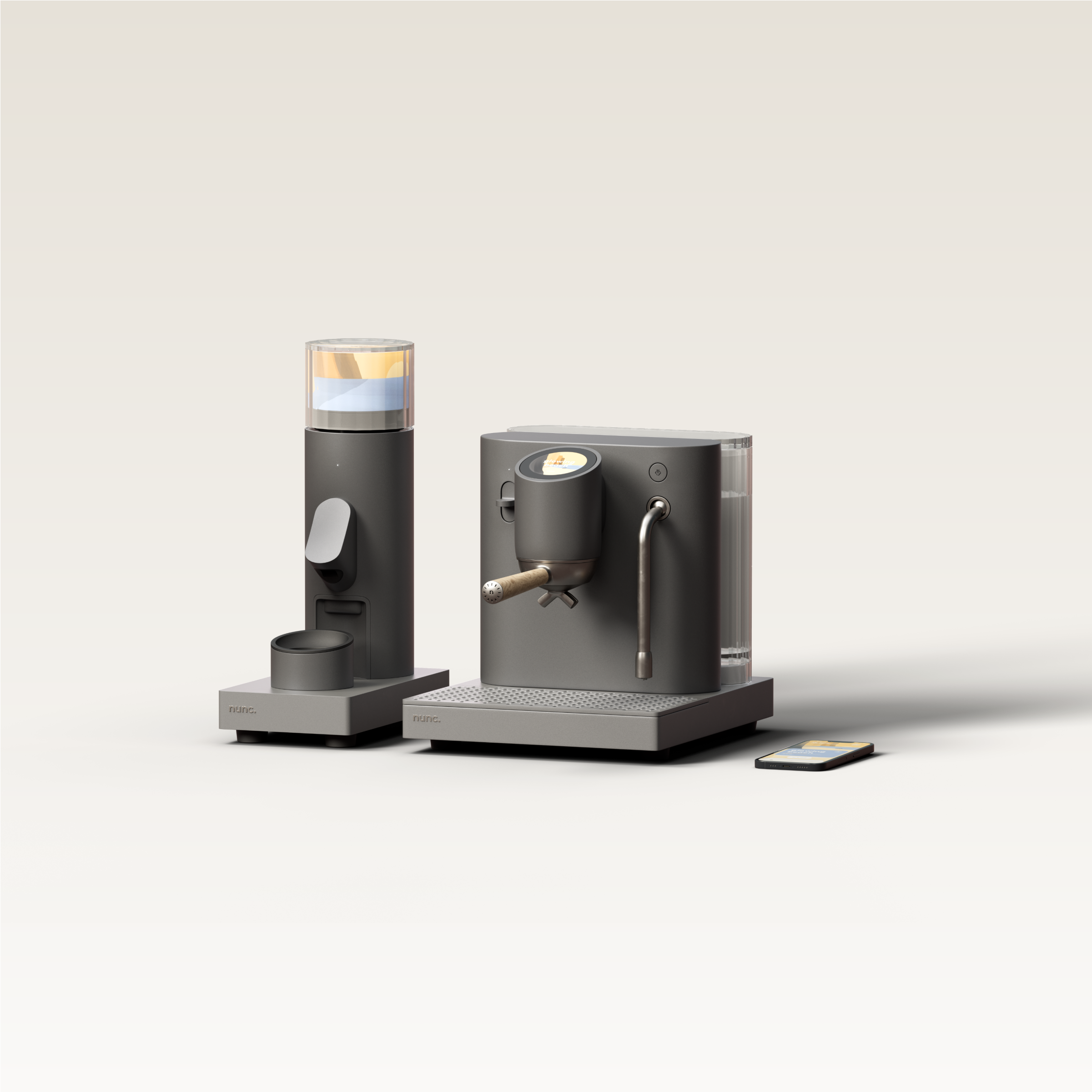 nunc. Siebträgermaschine mit Mahlwerk – nunc. – Perfekter Espresso auf Knopfdruck